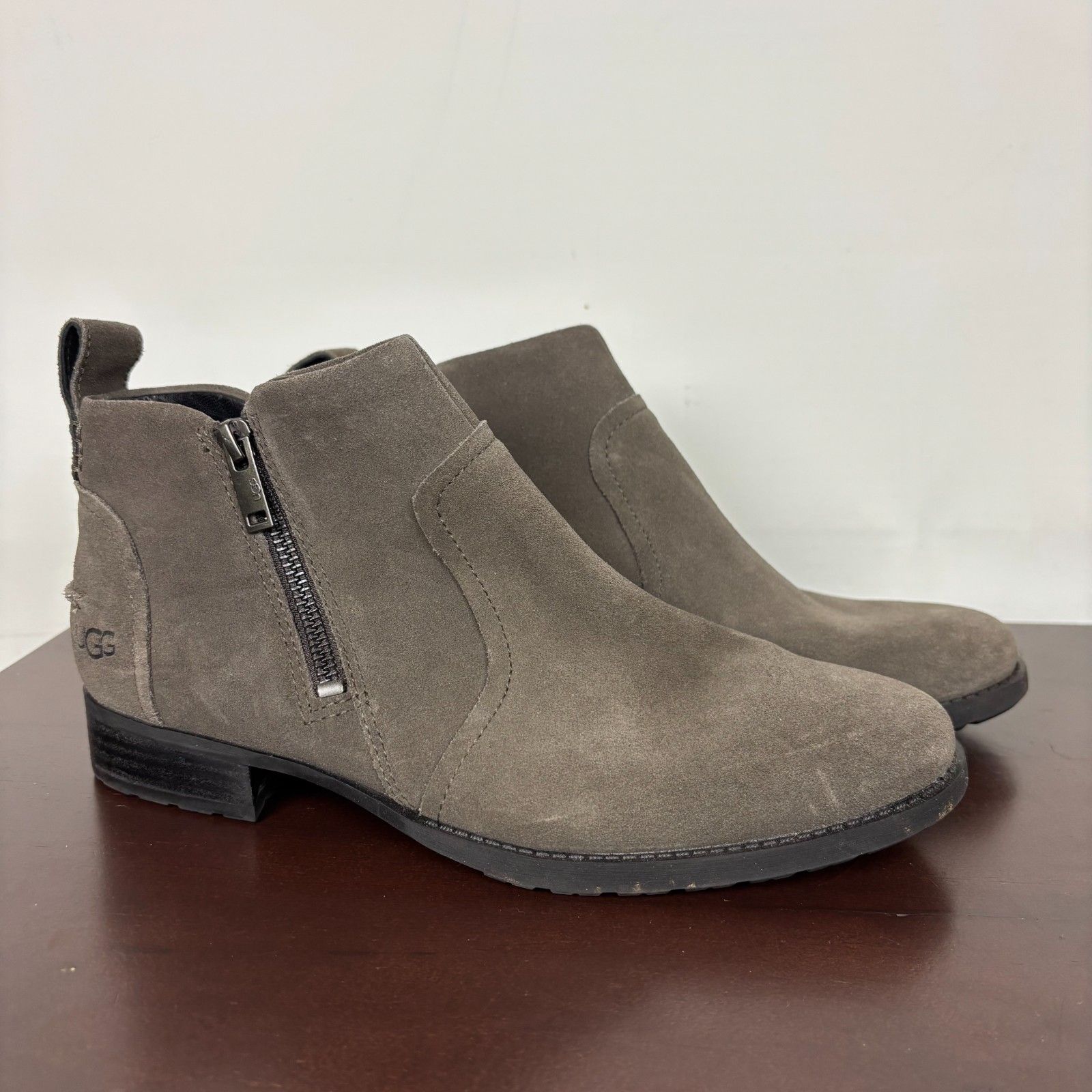 Ugg Aureo Ii Gray Suede Ankle Boots Women's 8.5